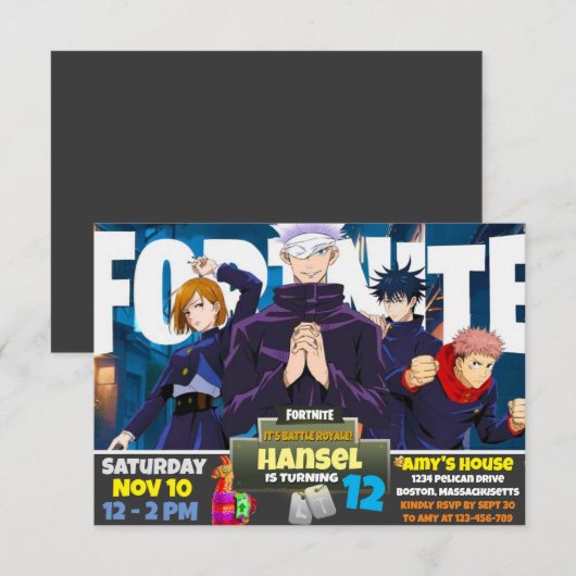 Thème de jeu Invitation (Devant / Derrière)