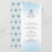 Thème de la couleur de l'eau Carte du menu Mariage (Devant / Derrière)