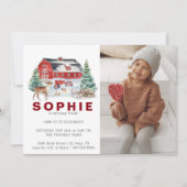 Thème de la ferme d'hiver | Invitation de fête d'a (Devant)