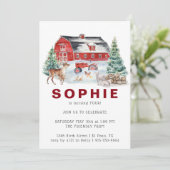 Thème de la ferme d'hiver | Invitation de fête d'a (Debout devant)