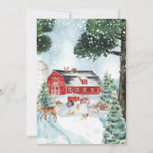 Thème de la ferme d'hiver | Invitation de fête d'a (Dos)