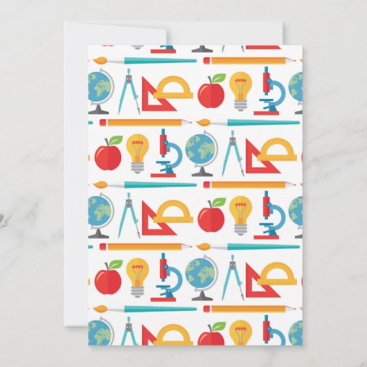 Thème de l'école Anniversaire Invitation Enseignan (Dos)