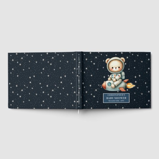 Thème de l'espace Baby Boy Livre d'invité Teddy Be (Complet)
