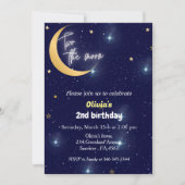 Thème de l'espace deux la lune 2ème invitation ann (Devant)