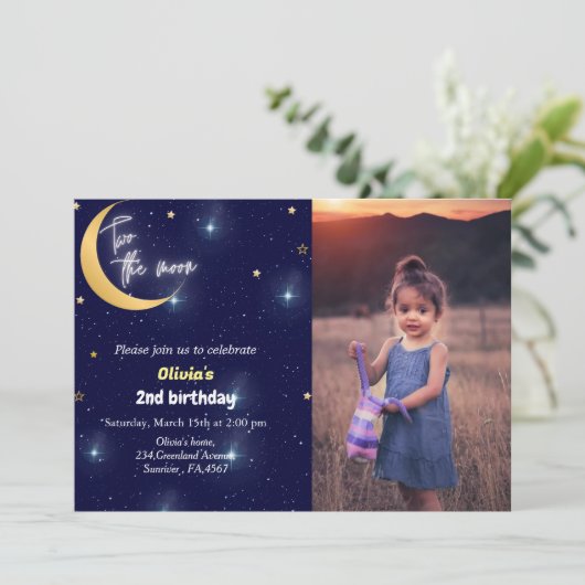 Thème de l'espace deux la lune 2ème invitation ann (Debout devant)