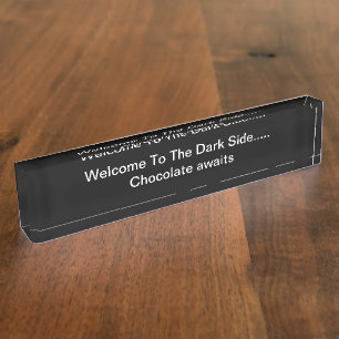 Thème de l'Humour au chocolat sur plaque signaléti
