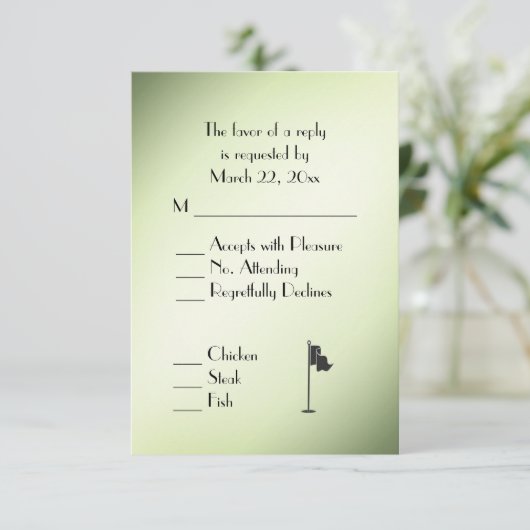 Thème de mariage de golf vert RSVP avec sélection (Debout devant)