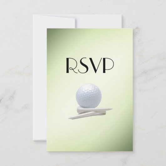 Thème de mariage de golf vert RSVP avec sélection (Dos)