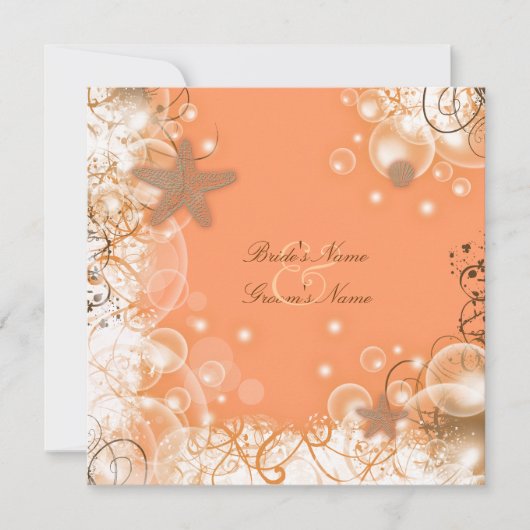 Thème de mariage sur la plage ~ élégante carte de (Devant)