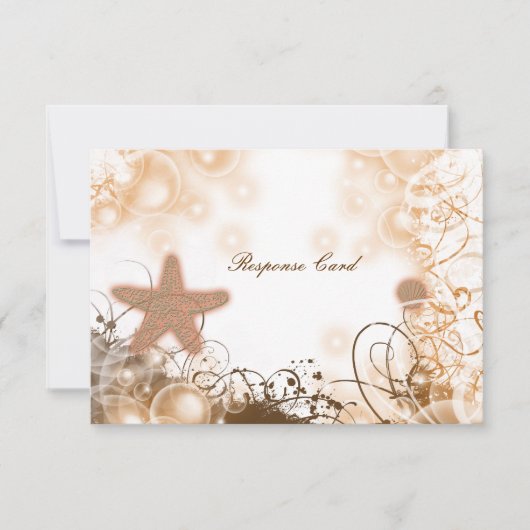 Thème de mariage sur la plage ~ réponse carte rsvp (Devant)