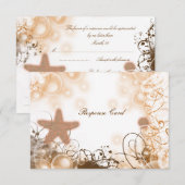 Thème de mariage sur la plage ~ réponse carte rsvp (Devant / Derrière)