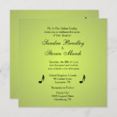 Thème de musique Faire-part de mariage vert (Devant / Derrière)