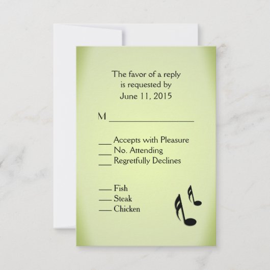 Thème de musique Green Mariage Menu Choix (Devant)