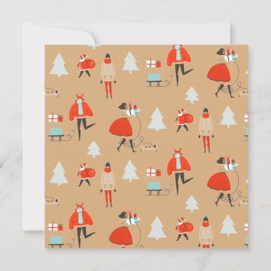 Thème de Noël Anniversaire par Mail Invitation (Dos)