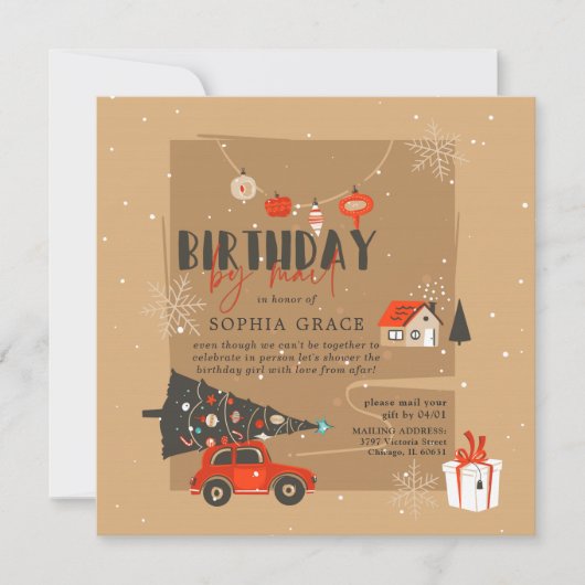 Thème de Noël Anniversaire par Mail Invitation (Devant)