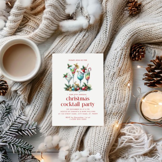 Thème de Noël Cocktail de Noël Merci de fête