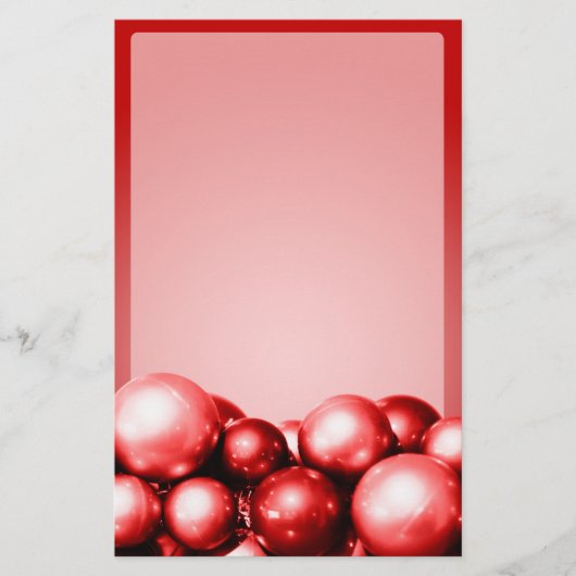 Thème de Noël Papeterie Rouge Ornements (Devant)