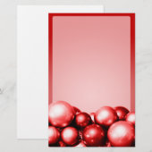 Thème de Noël Papeterie Rouge Ornements (Devant / Derrière)