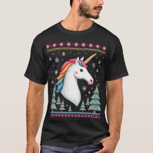 Thème de Noël T-Shirt Tricoté Licorne Licornes (