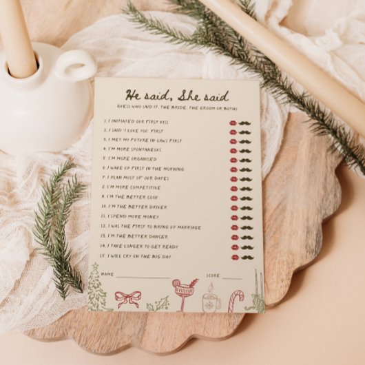 Thème de Noël Téléchargé Il a dit Elle a dit Carte