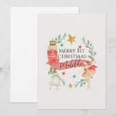 Thème de Noisette Personnalisé Première carte de N (Devant / Derrière)