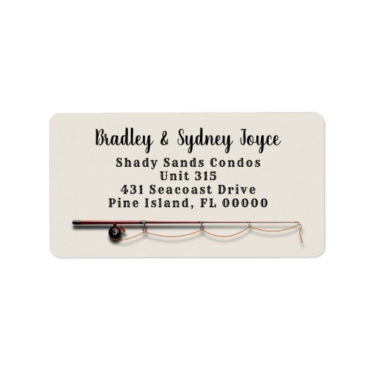 Thème de pêche Blanc Grand Étiquette de adresse (Devant)