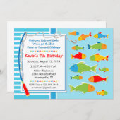 Thème de pêche Invitation à la fête d'anniversaire (Devant / Derrière)