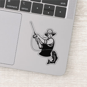Thème de pêche Stickers d'action décale