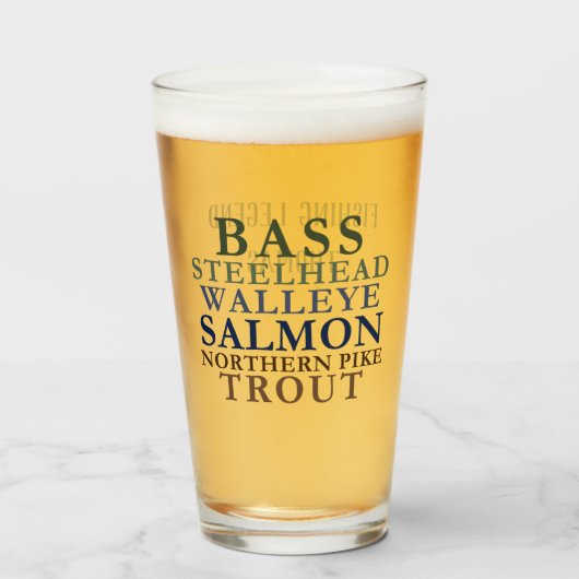 Thème de pêche - Verre Tumbler personnalisable (Devant (rempli))