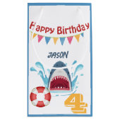 Thème de requin Joyeux Anniversaire Petit sac cade (Dos)