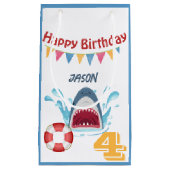 Thème de requin Joyeux Anniversaire Petit sac cade (Devant)