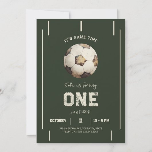 Thème de soccer Jouer Anniversaire Invitation (Devant)