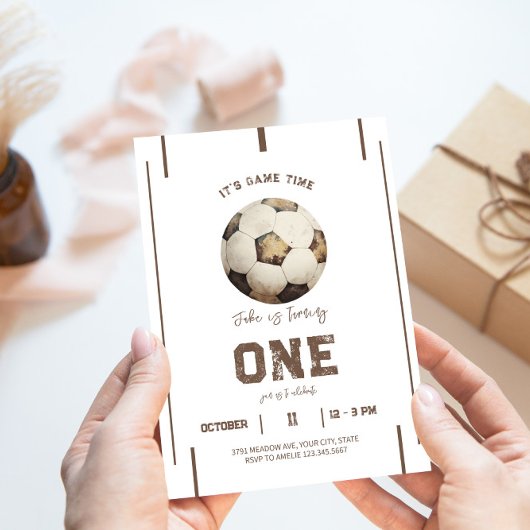 Thème de soccer Jouer Anniversaire Invitation