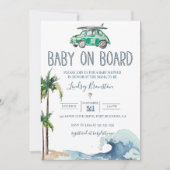 Thème de surf Baby shower Invitation Plage Bébé (Devant)