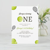 Thème de tennis Invitation pour le 1er anniversair (Debout devant)