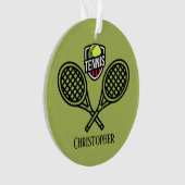 Thème de tennis Monogramme Nom Ornament (devant)
