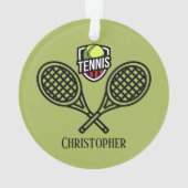 Thème de tennis Monogramme Nom Ornament (dos)
