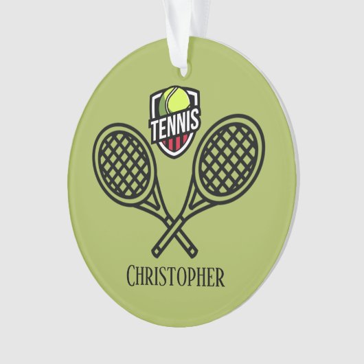 Thème de tennis Monogramme Nom Ornament (devant)