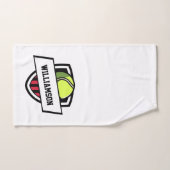 Thème de tennis Monogramme Nom Tennis Ball (Serviette à main)
