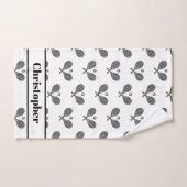 Thème de tennis Nom monogramme Raquettes de tennis (Serviette à main)