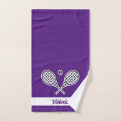 Thème de Tennis Personnalisé Nom Monogramme Tennis (Serviette à main)