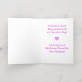 Thème de tennis Valentine Foil Carte de vacances (Couchage intérieur)