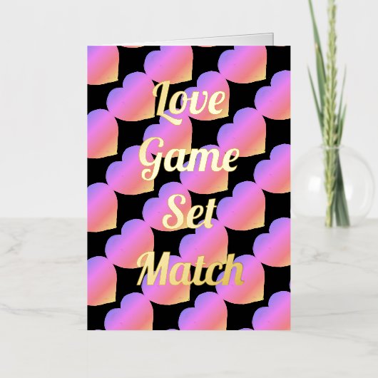 Thème de tennis Valentine Foil Carte de vacances (Recto)