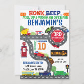 Thème de transport Anniversaire Fête Invitation (Devant)
