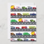 Thème de transport Anniversaire Fête Invitation (Dos)