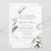 Thème de verdure faire-part de mariage espagnole (Devant / Derrière)