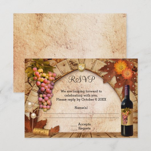 Thème de vin classique ou invitation de réponse de (Devant / Derrière)