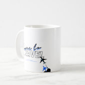 Thème de voyage Bleu Noir Tasse à café (Devant gauche)