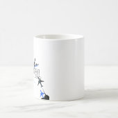 Thème de voyage Bleu Noir Tasse à café (Centre)