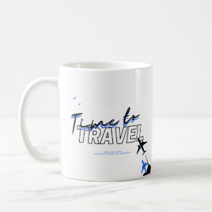 Thème de voyage Bleu Noir Tasse à café